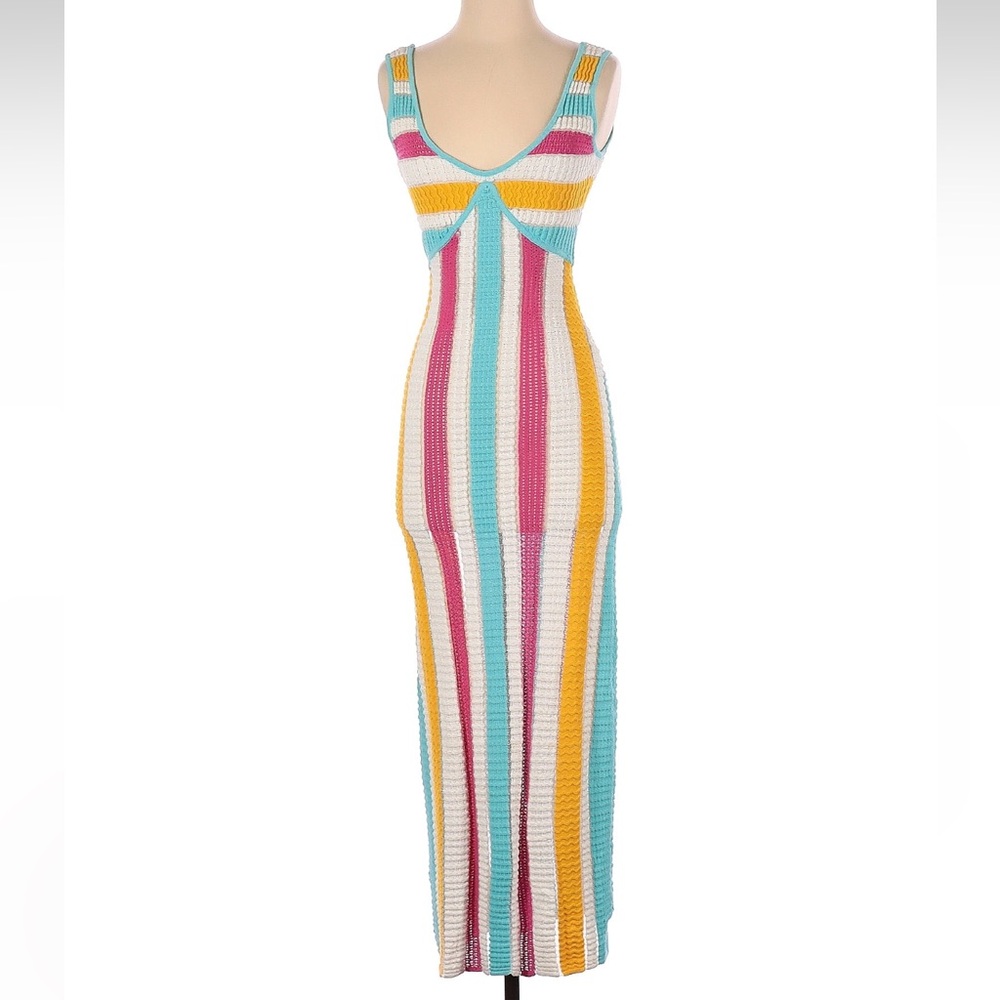 SOLID & STRIPED Multicolor Crochet Dress